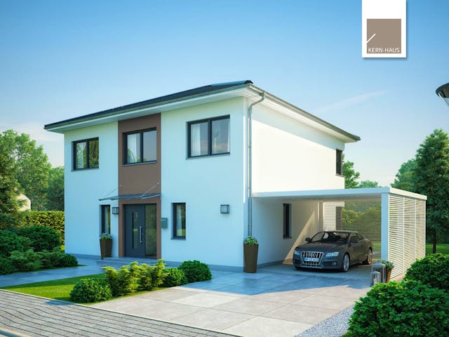 Massivhaus Stadtvilla Centro von Kern-Haus Schlüsselfertig ab 446900€, Stadtvilla Außenansicht 1