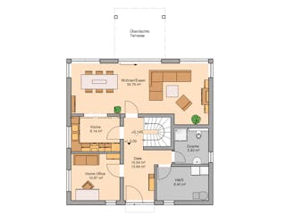 Massivhaus Stadtvilla Centro von Kern-Haus Schlüsselfertig ab 437900€, Stadtvilla Grundriss 1