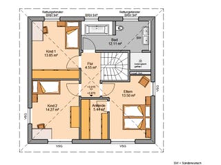 Massivhaus Stadtvilla Pura von Kern-Haus Schlüsselfertig ab 359900€, Stadtvilla Grundriss 2