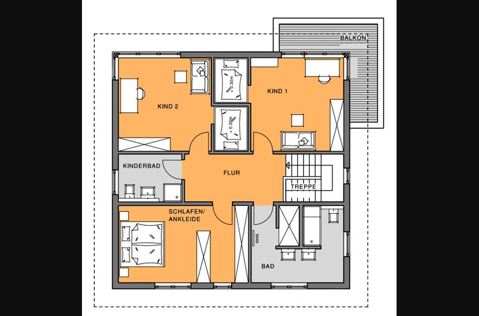 Fertighaus Stadtvilla schön² von Meisterstück-HAUS, Stadtvilla Grundriss 1