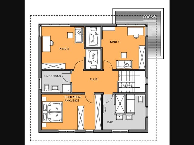 Fertighaus Stadtvilla schön² von Meisterstück-HAUS, Stadtvilla Grundriss 1