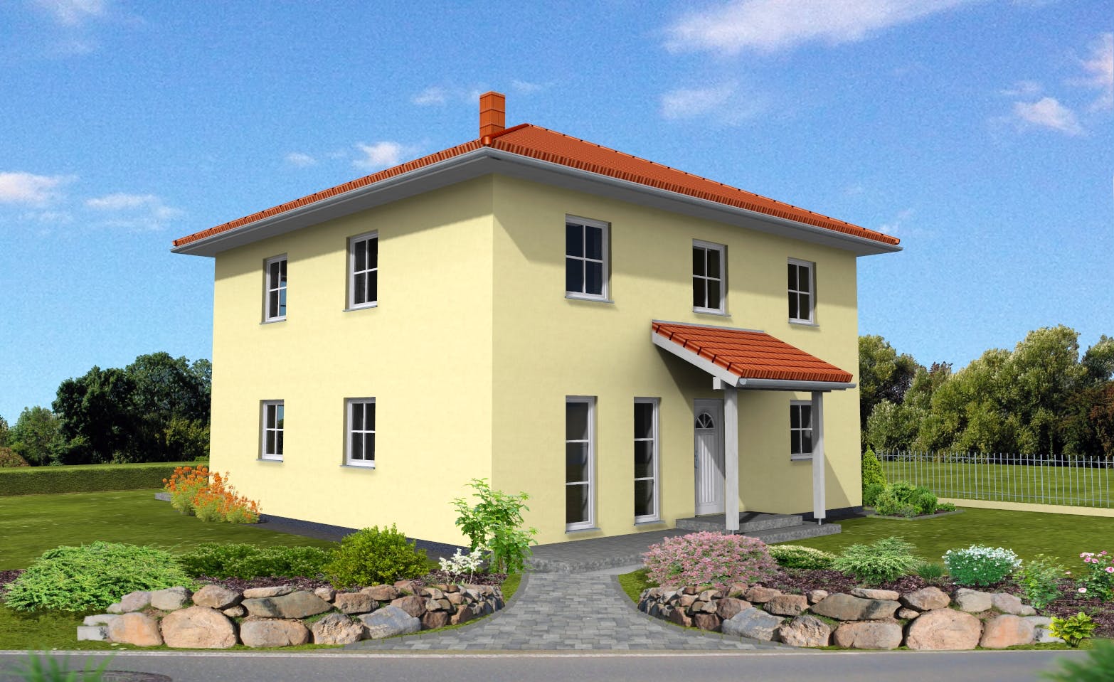 Fertighaus Stadtvilla 173 von Suckfüll Energiesparhaus Schlüsselfertig ab 431950€, Stadtvilla Außenansicht 1