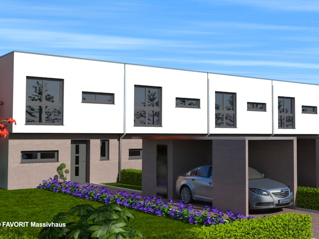 Massivhaus Stella E92/M95 von Favorit Massivhaus - Mehrfamilienhäuser, Cubushaus Außenansicht 1