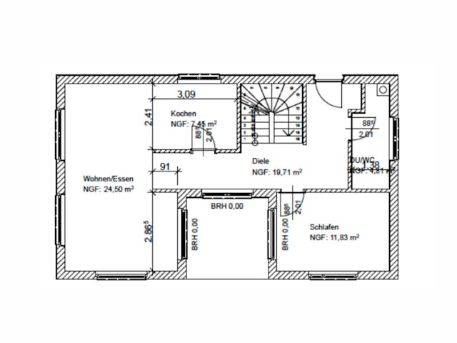 Massivhaus Style von Wagener Systemhausbau Schlüsselfertig ab 286000€, Cubushaus Grundriss 1