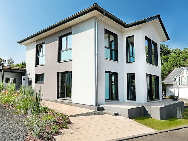 Fertighaus Musterhaus Bad Vilbel von Suckfüll Energiesparhaus, Stadtvilla Außenansicht 4