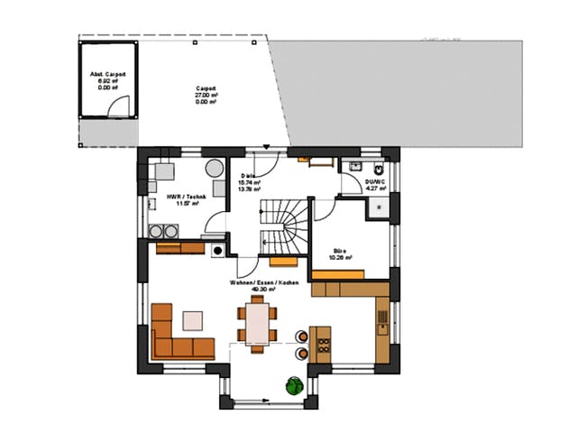 Fertighaus Musterhaus Bad Vilbel von Suckfüll Energiesparhaus, Stadtvilla Grundriss 1