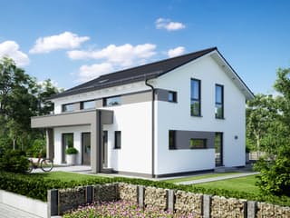 Fertighaus SUNSHINE 165 V4 von Living Fertighaus Schlüsselfertig ab 359488€, Satteldach-Klassiker Außenansicht 4