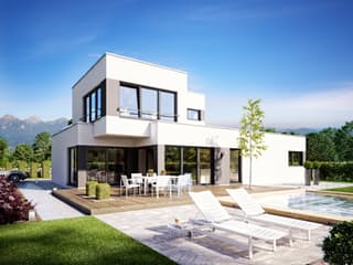 Fertighaus Superio von Büdenbender Hausbau, Cubushaus Außenansicht 1