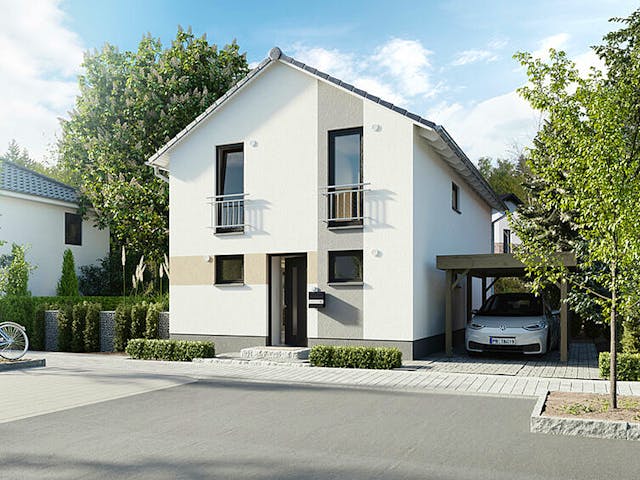 Massivhaus Aura 125 von Town & Country Haus Deutschland Schlüsselfertig ab 236700€, Satteldach-Klassiker Außenansicht 1
