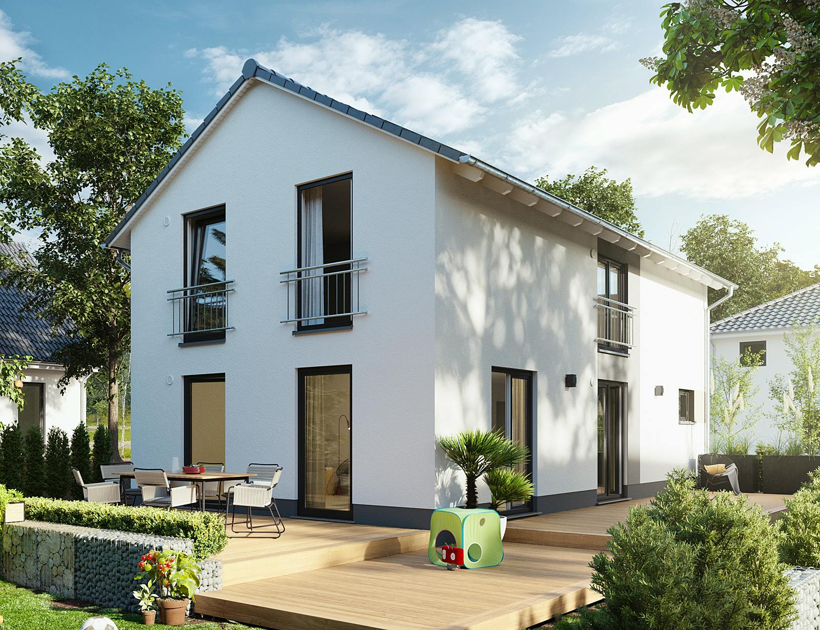 Massivhaus Aura 125 von Town & Country Haus Deutschland Schlüsselfertig ab 225690€, Satteldach-Klassiker Außenansicht 2