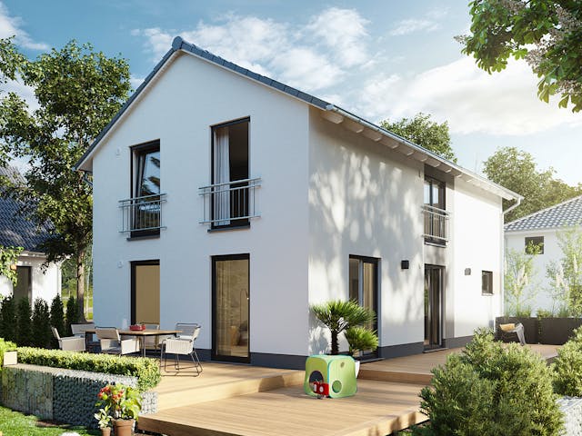 Massivhaus Aura 125 von Town & Country Haus Deutschland Schlüsselfertig ab 225690€, Satteldach-Klassiker Außenansicht 2