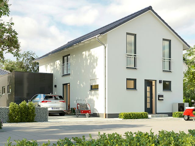 Massivhaus Aura 125 von Town & Country Haus Deutschland Schlüsselfertig ab 225690€, Satteldach-Klassiker Außenansicht 4