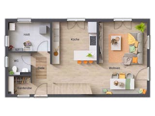 Massivhaus Aura 125 von Town & Country Haus Deutschland Schlüsselfertig ab 232050€, Satteldach-Klassiker Grundriss 2