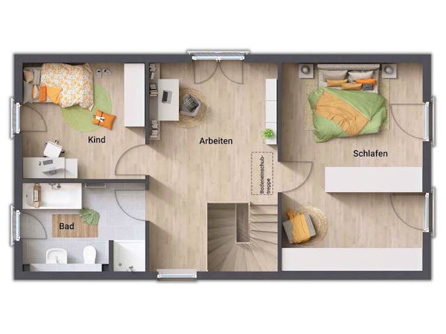 Massivhaus Aura 125 von Town & Country Haus Deutschland Schlüsselfertig ab 225690€, Satteldach-Klassiker Grundriss 3