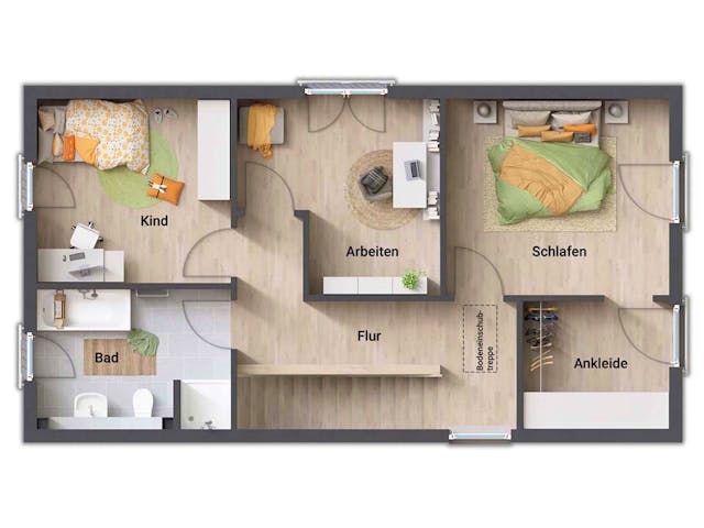 Massivhaus Aura 125 von Town & Country Haus Deutschland Schlüsselfertig ab 225690€, Satteldach-Klassiker Grundriss 4