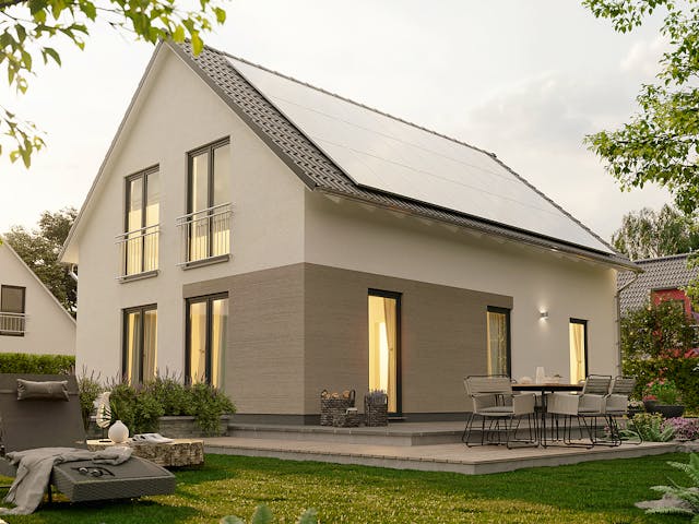 Massivhaus Bodensee 129 von Town & Country Haus Deutschland Schlüsselfertig ab 234150€, Satteldach-Klassiker Außenansicht 1