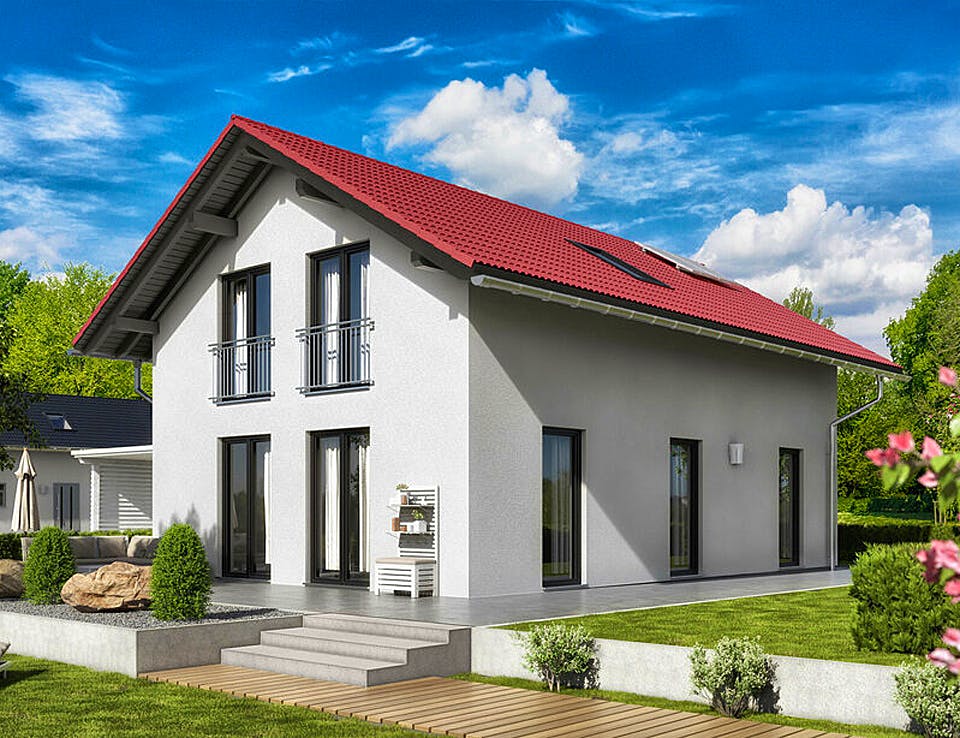 Massivhaus Bodensee 129 - Süd von Town & Country Haus Deutschland Schlüsselfertig ab 234150€, Außenansicht 1