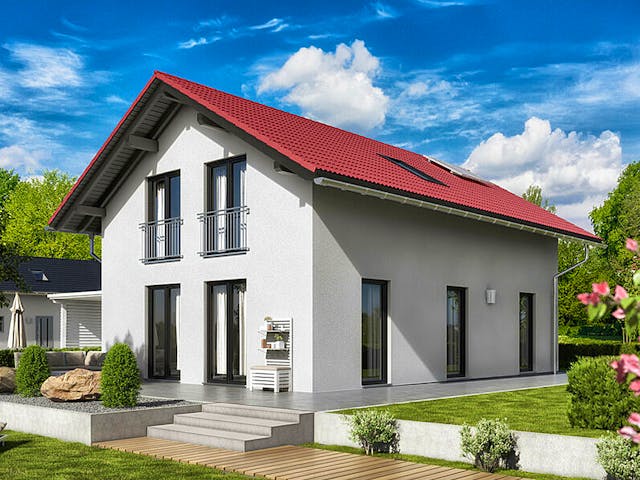 Massivhaus Bodensee 129 - Süd von Town & Country Haus Deutschland Schlüsselfertig ab 234150€, Außenansicht 1