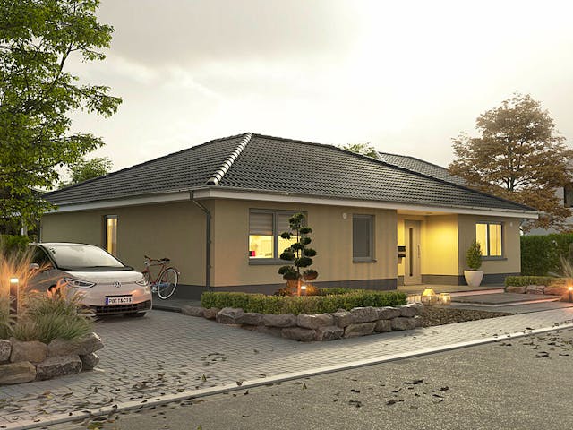 Massivhaus Bungalow 128 von Town & Country Haus Deutschland Schlüsselfertig ab 256650€, Bungalow Außenansicht 6