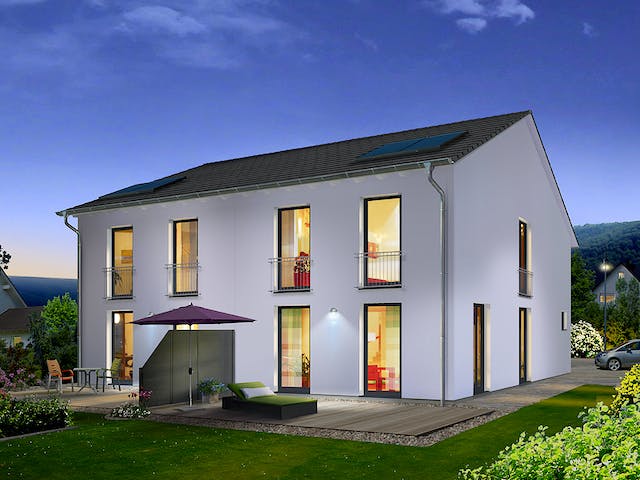 Massivhaus DH Aura 125 von Town & Country Haus Deutschland Schlüsselfertig ab 237050€, Satteldach-Klassiker Außenansicht 5