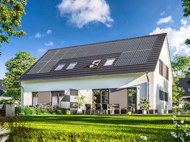 Massivhaus DH Behringen 116 von Town & Country Haus Deutschland Schlüsselfertig ab 223250€, Außenansicht 1