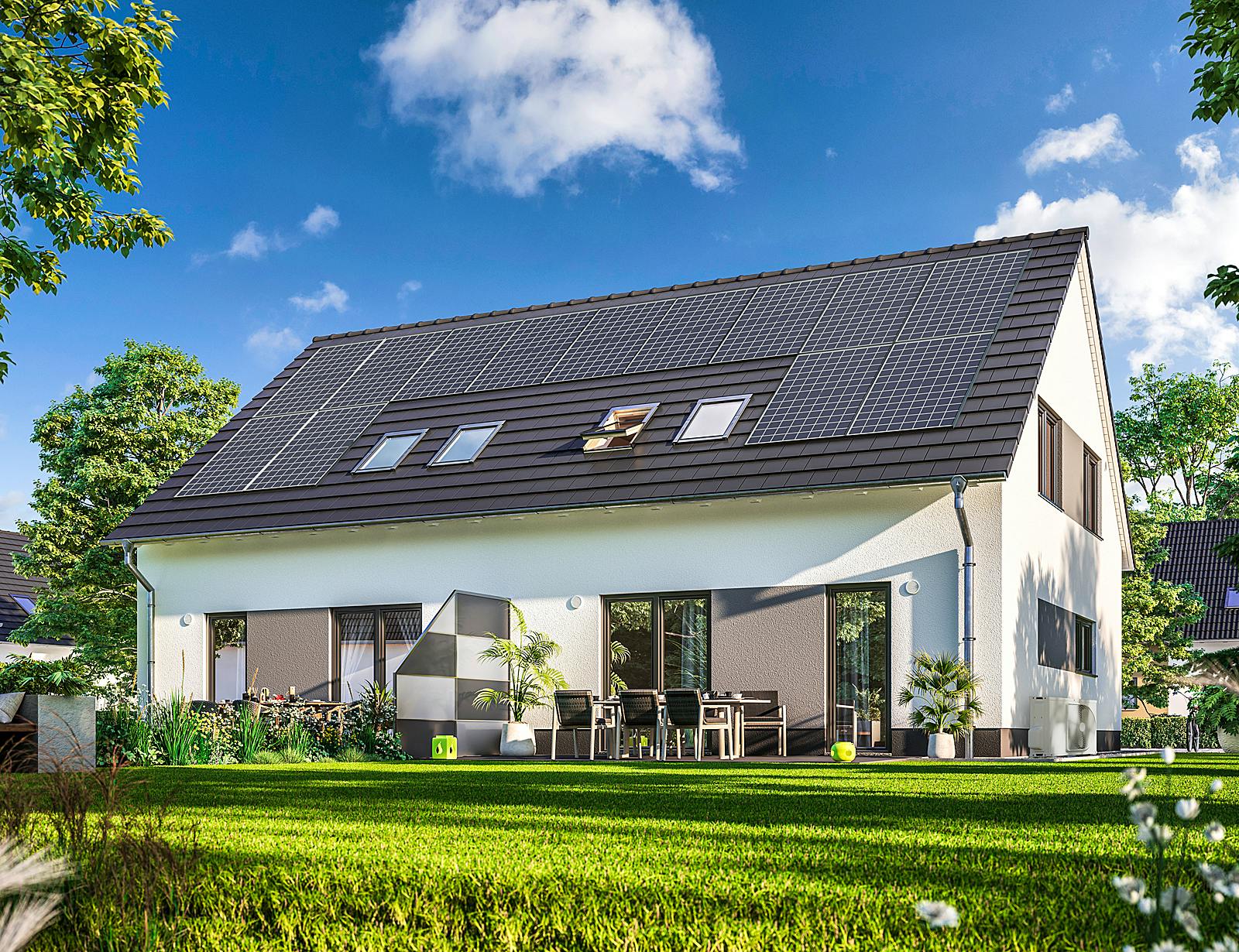 Massivhaus DH Behringen 116 von Town & Country Haus Deutschland Schlüsselfertig ab 217150€, Außenansicht 1