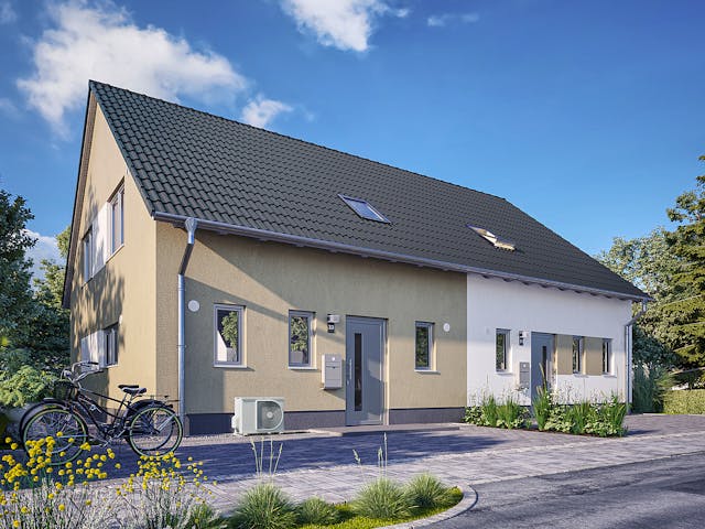 Massivhaus DH Behringen 116 von Town & Country Haus Deutschland Schlüsselfertig ab 217150€, Außenansicht 6