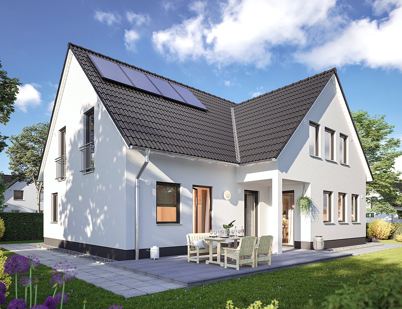 Massivhaus Domizil 192 von Town & Country Haus Deutschland Schlüsselfertig ab 339890€, Satteldach-Klassiker Außenansicht 1