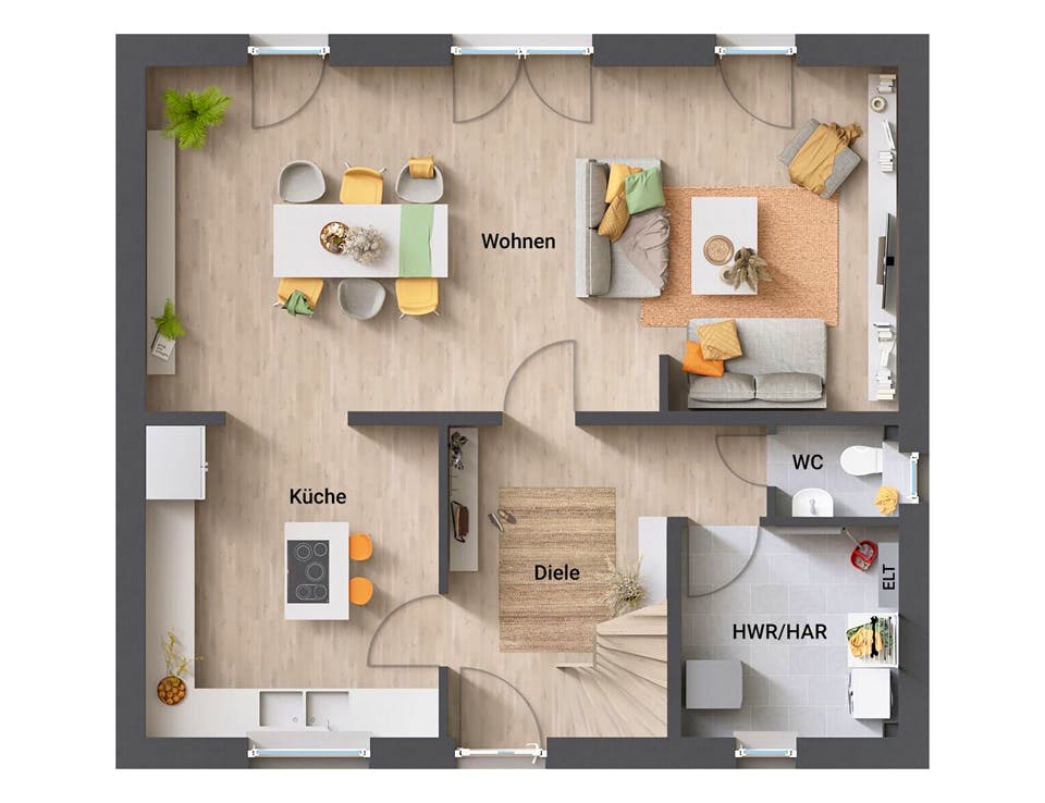 Massivhaus Edition Clever 138+ von Town & Country Haus Deutschland Schlüsselfertig ab 266250€, Grundriss 1