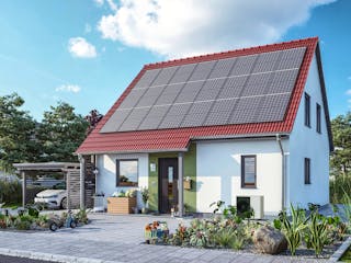 Massivhaus Flair 110 von Town & Country Haus Deutschland Schlüsselfertig ab 210450€, Satteldach-Klassiker Außenansicht 1