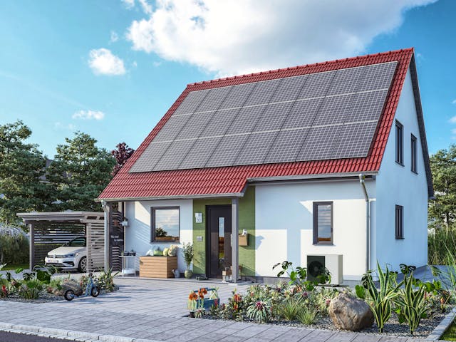 Massivhaus Flair 110 von Town & Country Haus Deutschland Schlüsselfertig ab 204690€, Satteldach-Klassiker Außenansicht 1