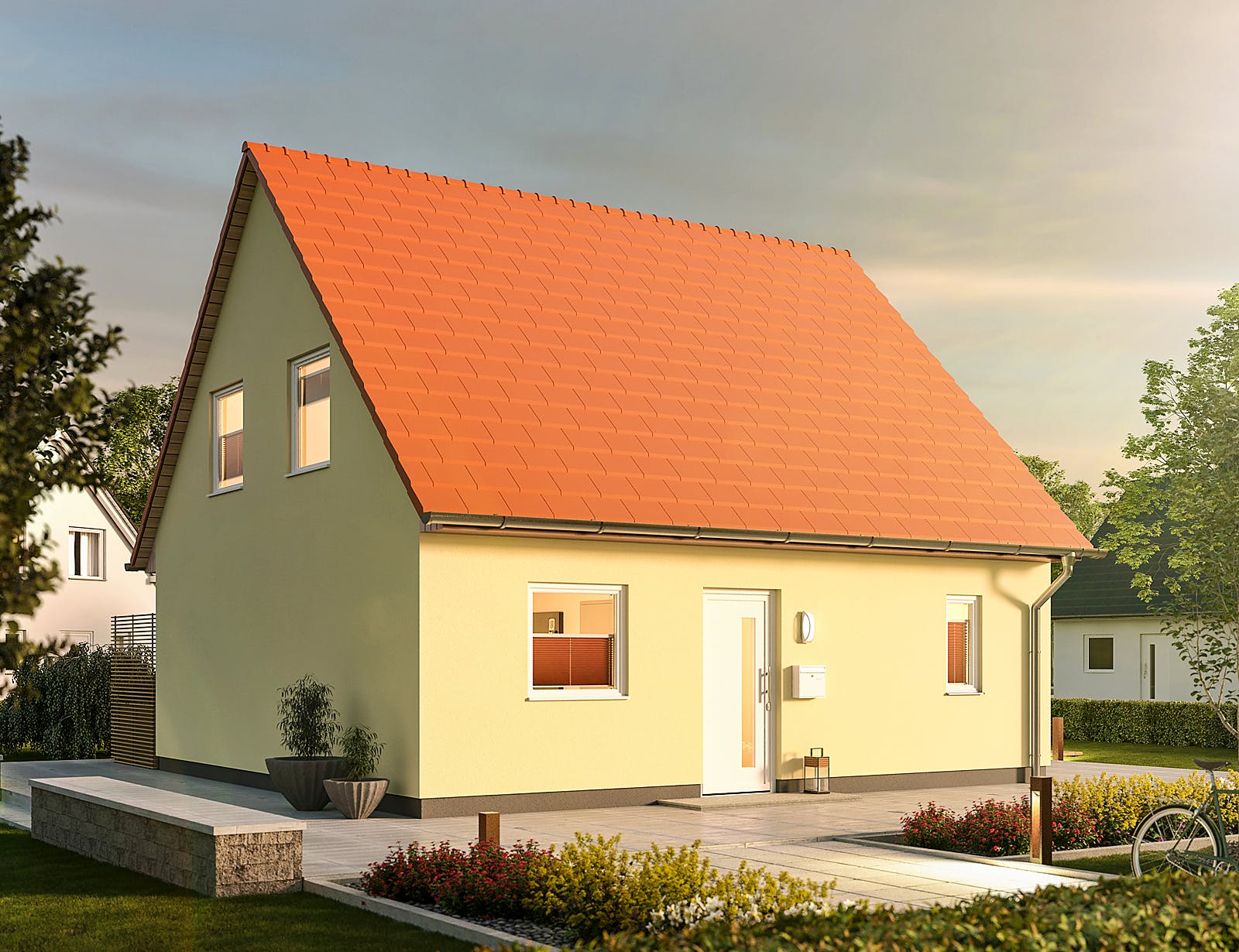Massivhaus Flair 110 von Town & Country Haus Deutschland Schlüsselfertig ab 204690€, Satteldach-Klassiker Außenansicht 2