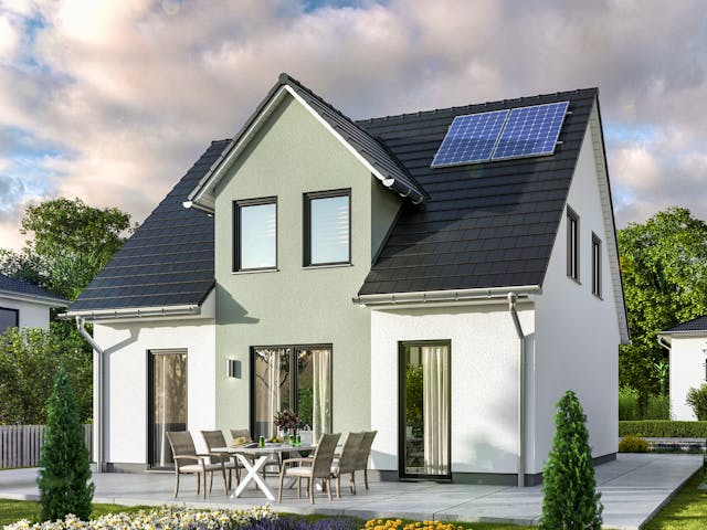 Massivhaus Flair 113 von Town & Country Haus Deutschland Schlüsselfertig ab 216750€, Satteldach-Klassiker Außenansicht 2