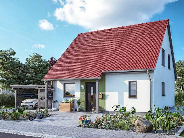 Massivhaus Flair 113 von Town & Country Haus Deutschland Schlüsselfertig ab 216750€, Satteldach-Klassiker Außenansicht 4