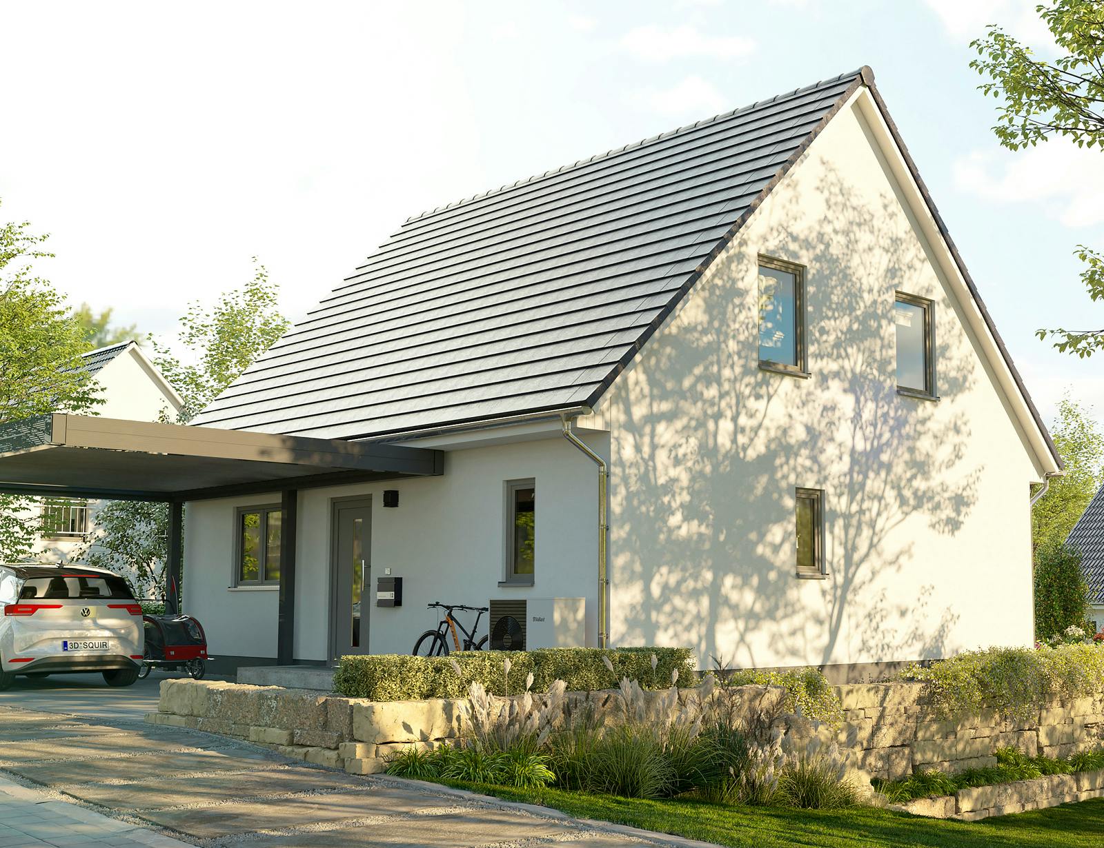 Massivhaus Flair 125 von Town & Country Haus Deutschland Schlüsselfertig ab 227650€, Satteldach-Klassiker Außenansicht 2