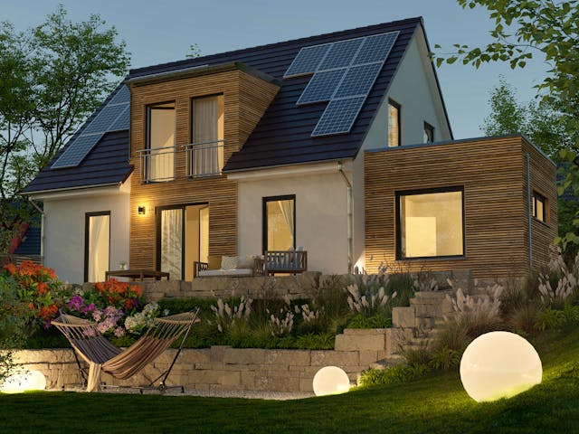 Massivhaus Flair 125 von Town & Country Haus Deutschland Schlüsselfertig ab 227650€, Satteldach-Klassiker Außenansicht 3
