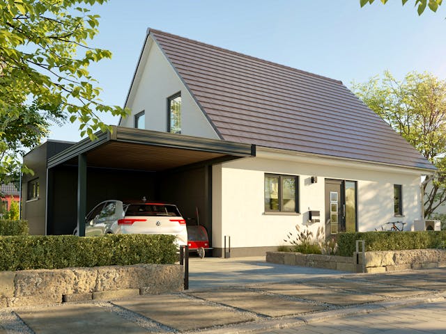 Massivhaus Flair 125 von Town & Country Haus Deutschland Schlüsselfertig ab 227650€, Satteldach-Klassiker Außenansicht 4