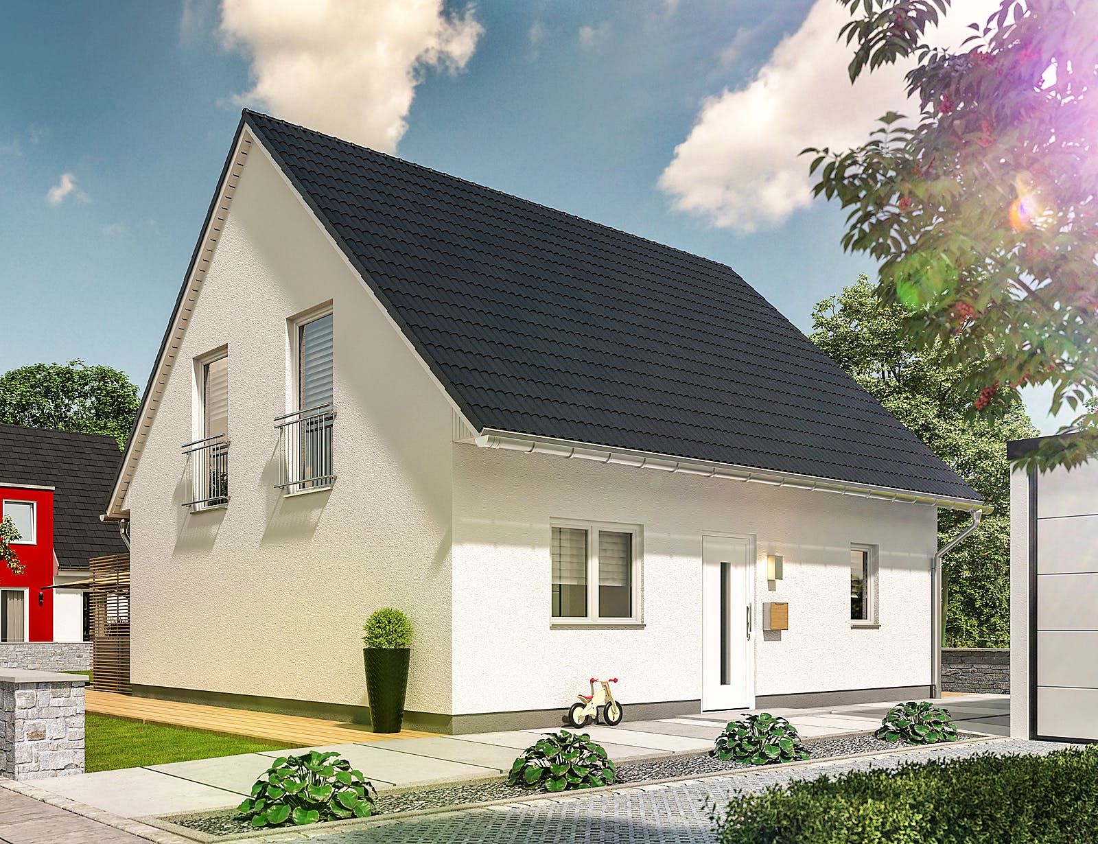 Massivhaus Flair 125 von Town & Country Haus Deutschland Schlüsselfertig ab 227650€, Satteldach-Klassiker Außenansicht 2