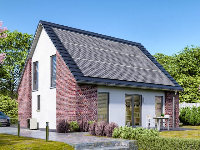 Massivhaus Flair 130 von Town & Country Haus Deutschland Schlüsselfertig ab 232700€, Satteldach-Klassiker Außenansicht 1