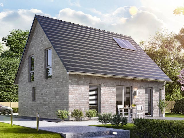Massivhaus Flair 130 von Town & Country Haus Deutschland Schlüsselfertig ab 232700€, Satteldach-Klassiker Außenansicht 2