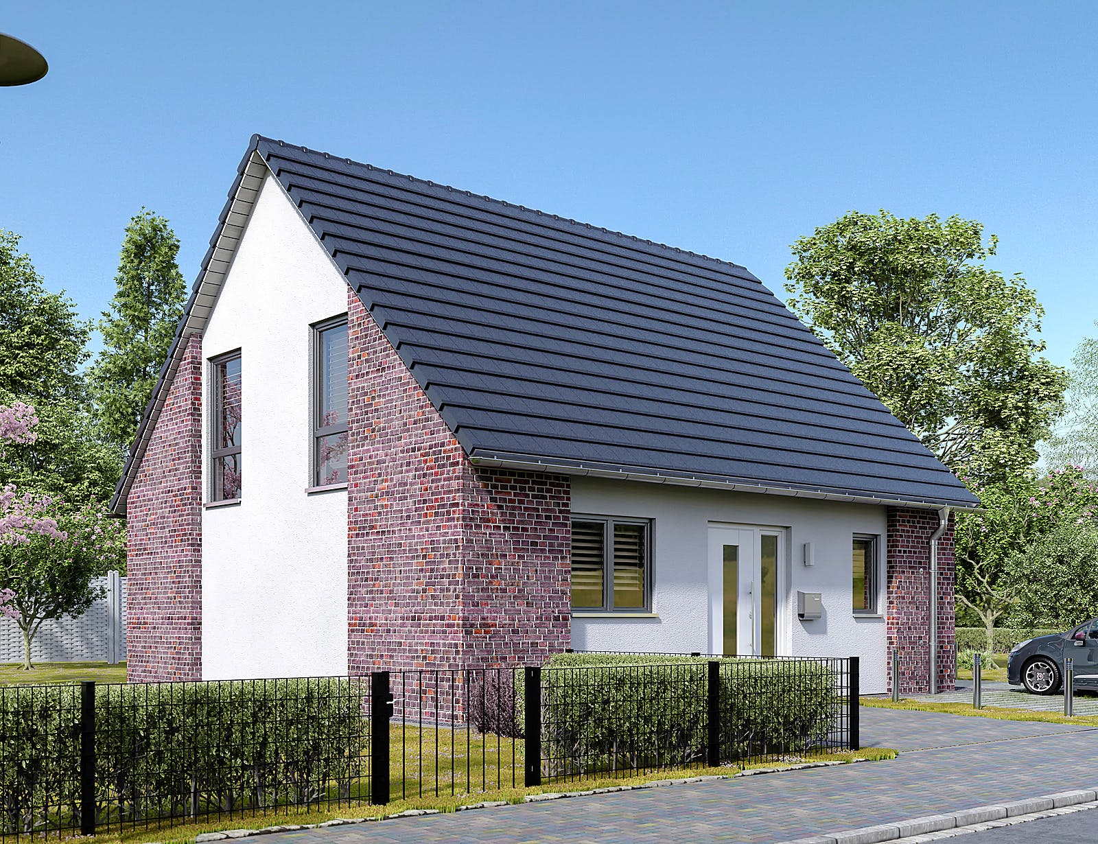 Massivhaus Flair 130 von Town & Country Haus Deutschland Schlüsselfertig ab 232700€, Satteldach-Klassiker Außenansicht 2