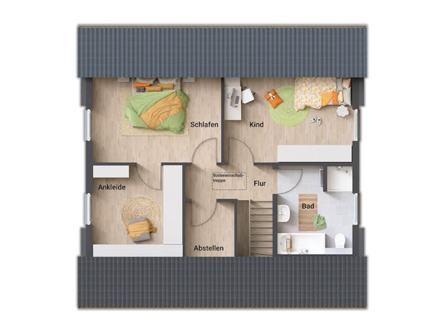 Massivhaus Flair 130 von Town & Country Haus Deutschland Schlüsselfertig ab 232700€, Satteldach-Klassiker Grundriss 2