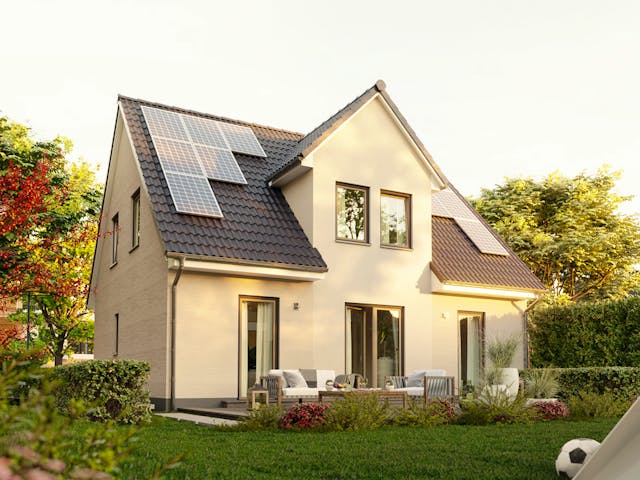Massivhaus Flair 134 von Town & Country Haus Deutschland Schlüsselfertig ab 235590€, Satteldach-Klassiker Außenansicht 1