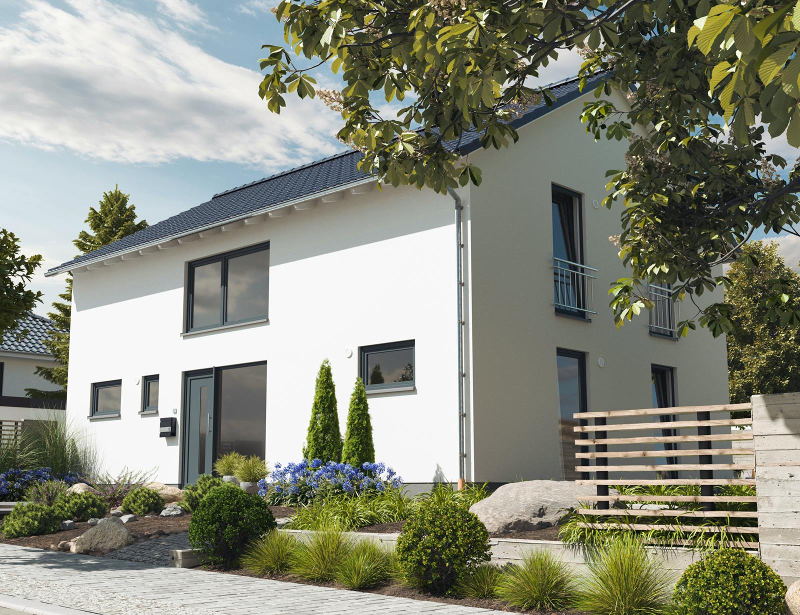 Massivhaus Landhaus 142 Modern von Town & Country Haus Deutschland Schlüsselfertig ab 259950€, Außenansicht 2