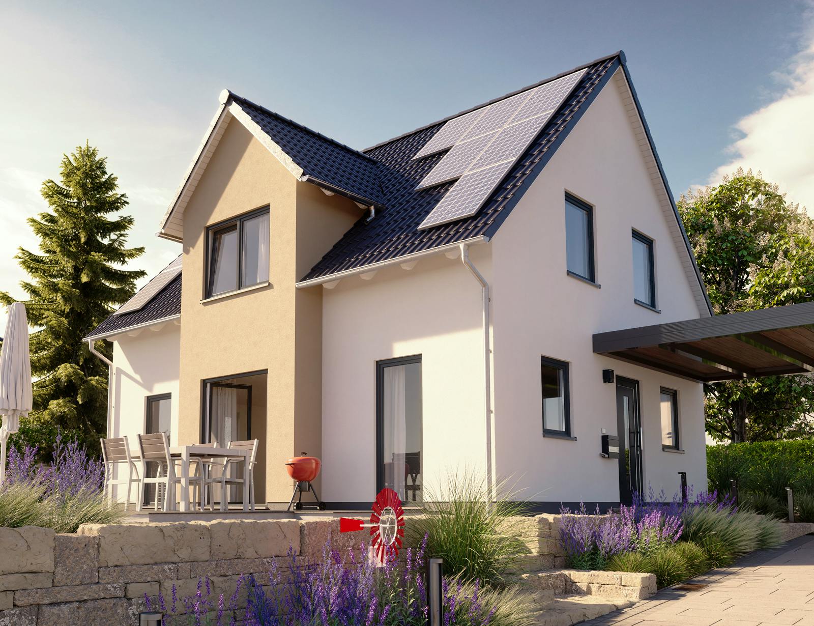 Massivhaus Lichthaus 121 von Town & Country Haus Deutschland Schlüsselfertig ab 230390€, Satteldach-Klassiker Außenansicht 1