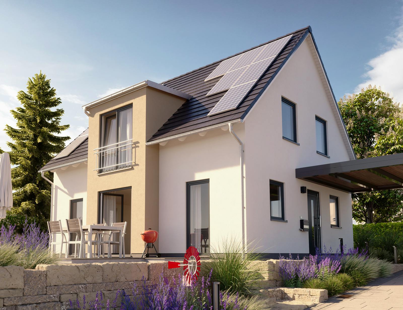 Massivhaus Lichthaus 121 von Town & Country Haus Deutschland Schlüsselfertig ab 230390€, Satteldach-Klassiker Außenansicht 2