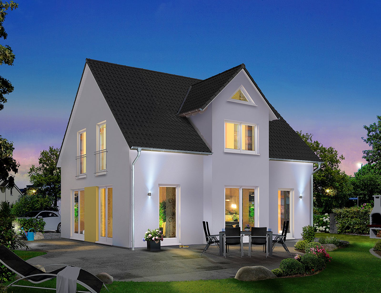 Massivhaus Lichthaus 121 von Town & Country Haus Deutschland Schlüsselfertig ab 230390€, Satteldach-Klassiker Außenansicht 2