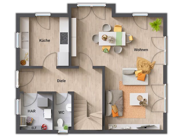 Massivhaus Lichthaus 121 von Town & Country Haus Deutschland Schlüsselfertig ab 230390€, Satteldach-Klassiker Grundriss 1