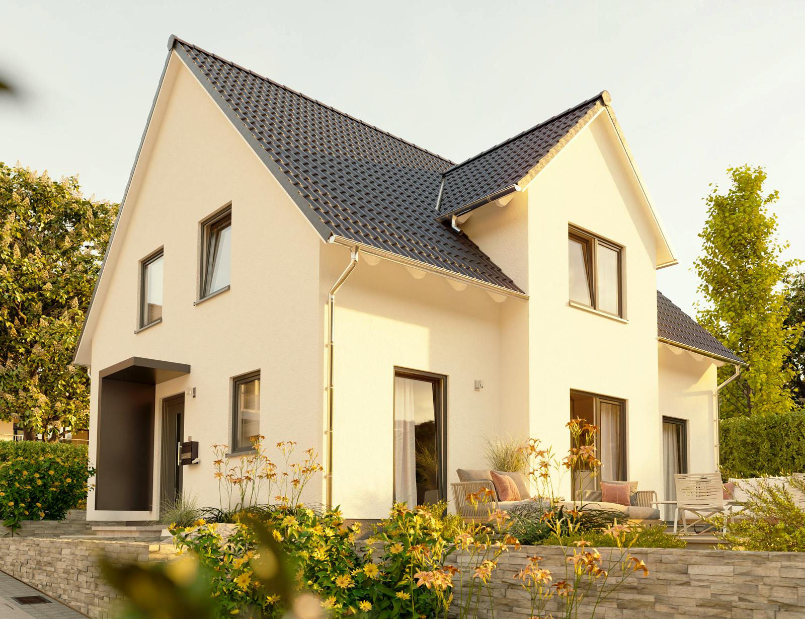 Massivhaus Lichthaus 152 von Town & Country Haus Deutschland Schlüsselfertig ab 265550€, Satteldach-Klassiker Außenansicht 2