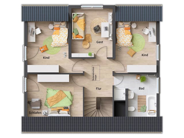 Massivhaus Lichthaus 152 von Town & Country Haus Deutschland Schlüsselfertig ab 265550€, Satteldach-Klassiker Grundriss 2